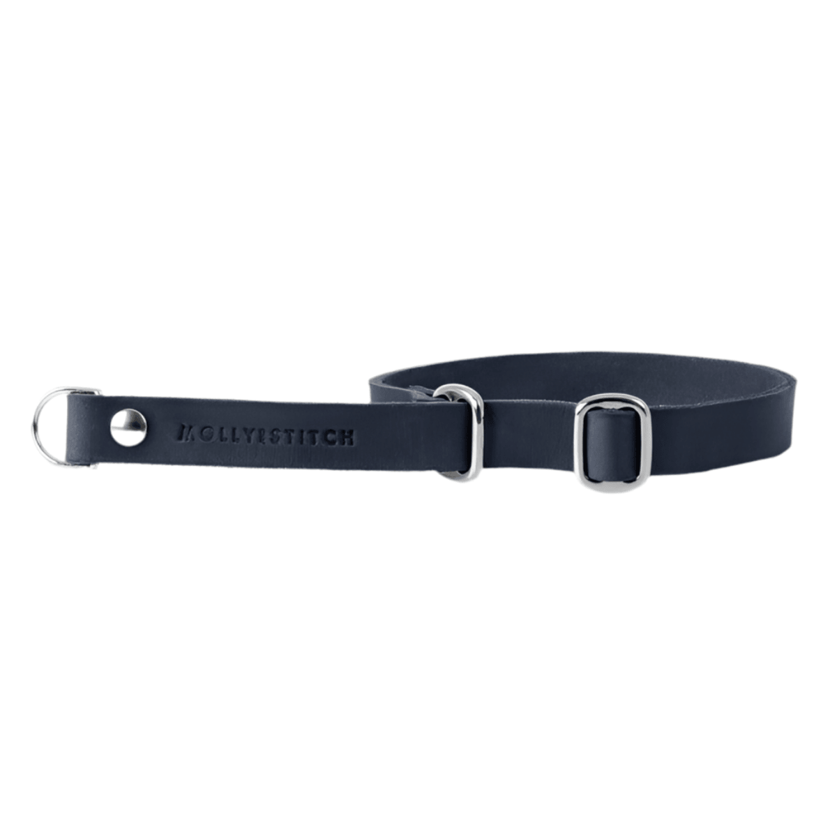 collier pour chien ajustable en cuir bleu boucle argent - kasibe