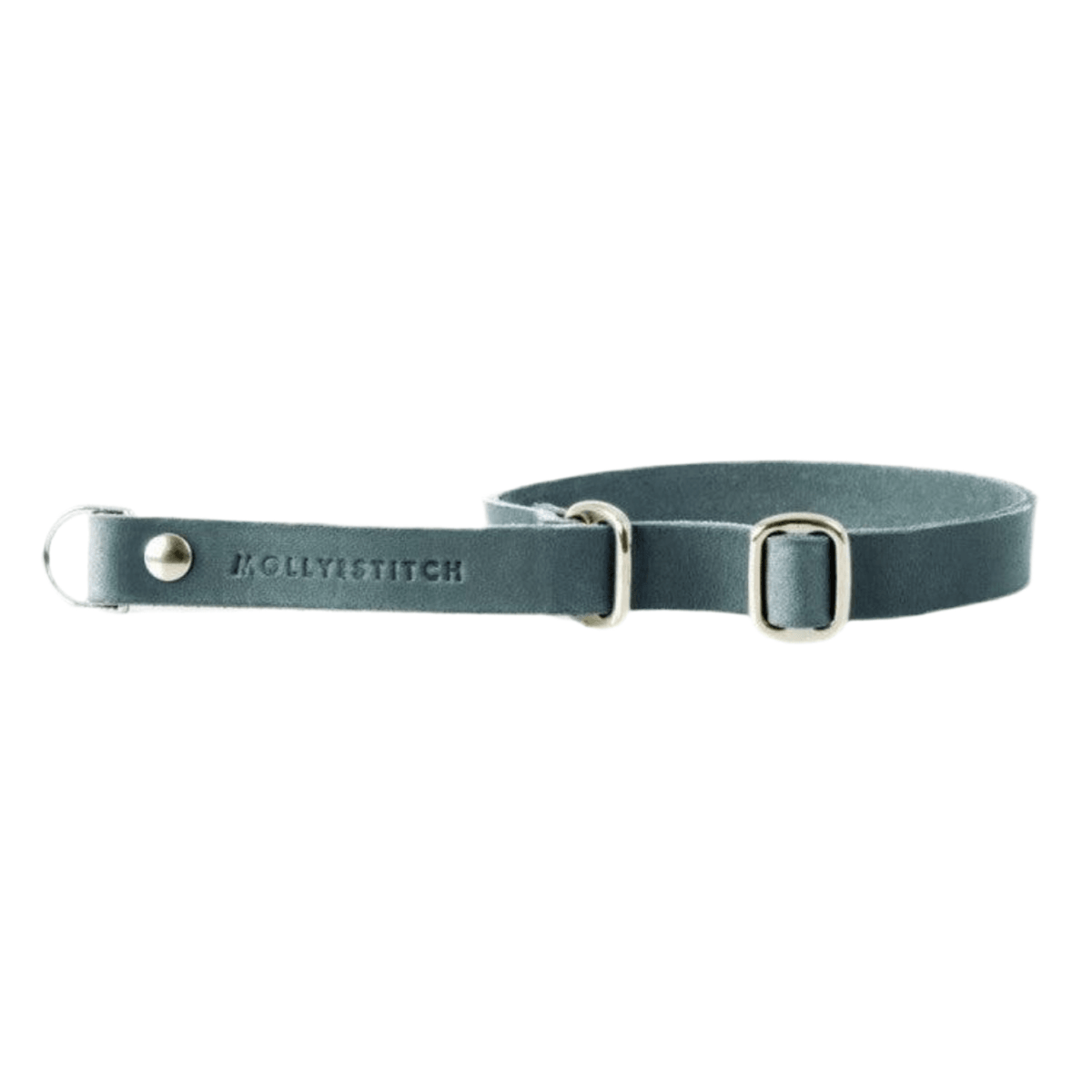 collier pour chien ajustable en cuir gris boucle argent - kasibe