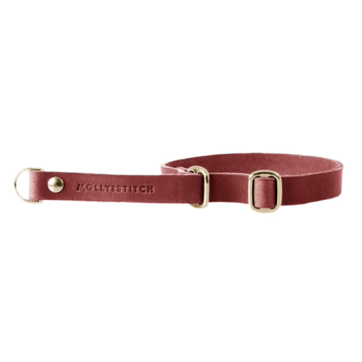 collier pour chien ajustable en cuir rouge boucle or - kasibe
