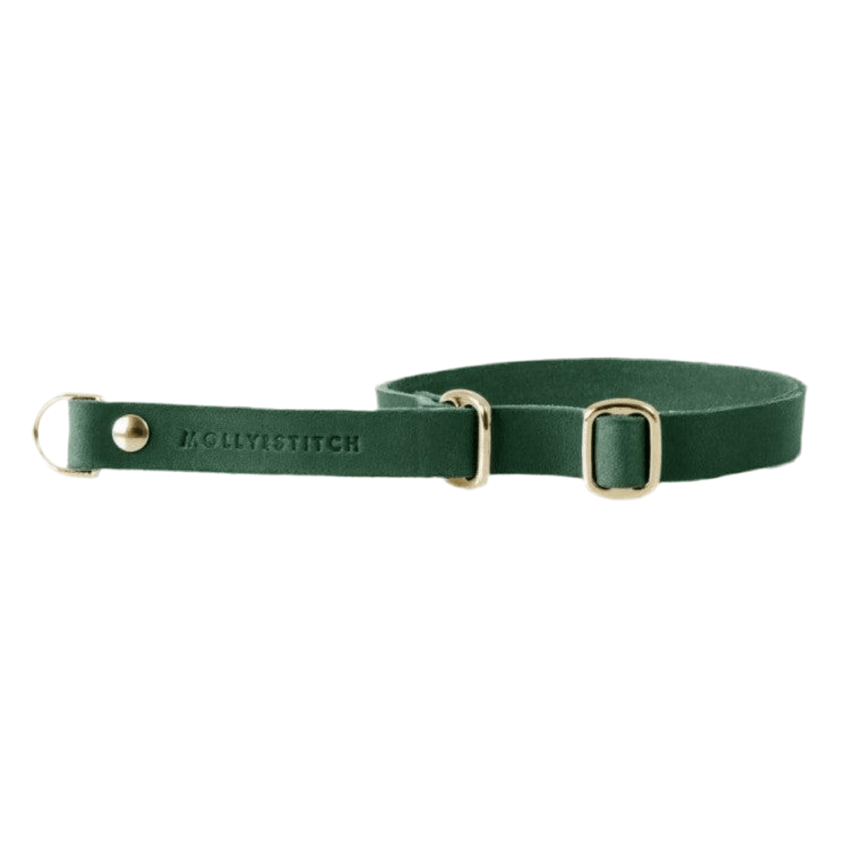 collier pour chien ajustable en cuir vert boucle or - kasibe