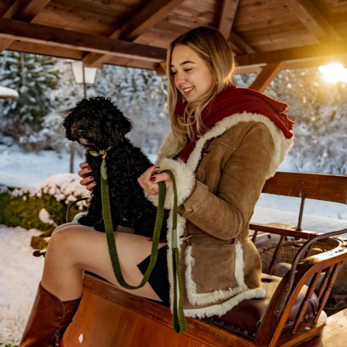 Collier pour chien artisanal en cuir et coton - PATAGONIE - Kasibe