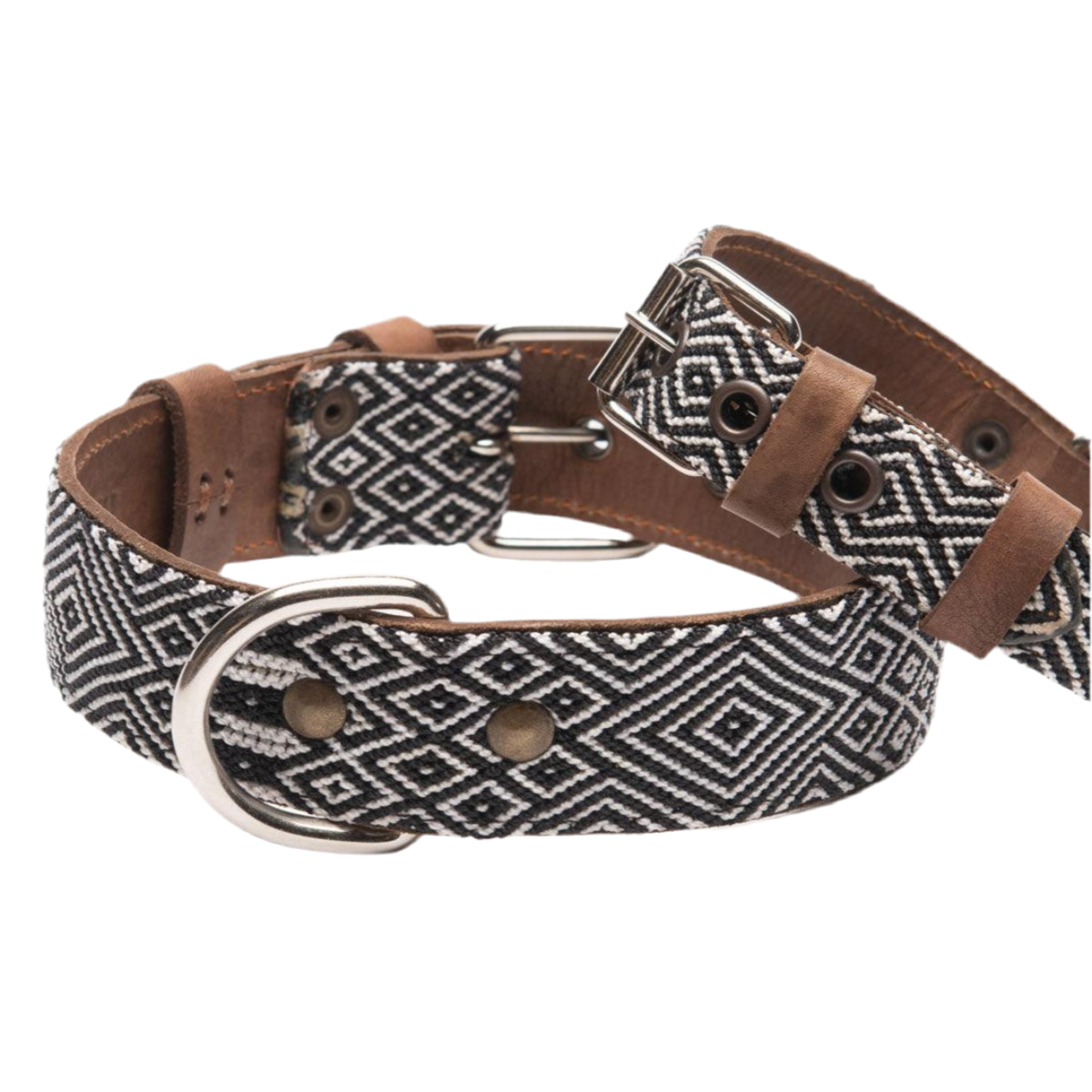 Collier pour chien mexicain, broderie complète montée sur cuir - Kasibe