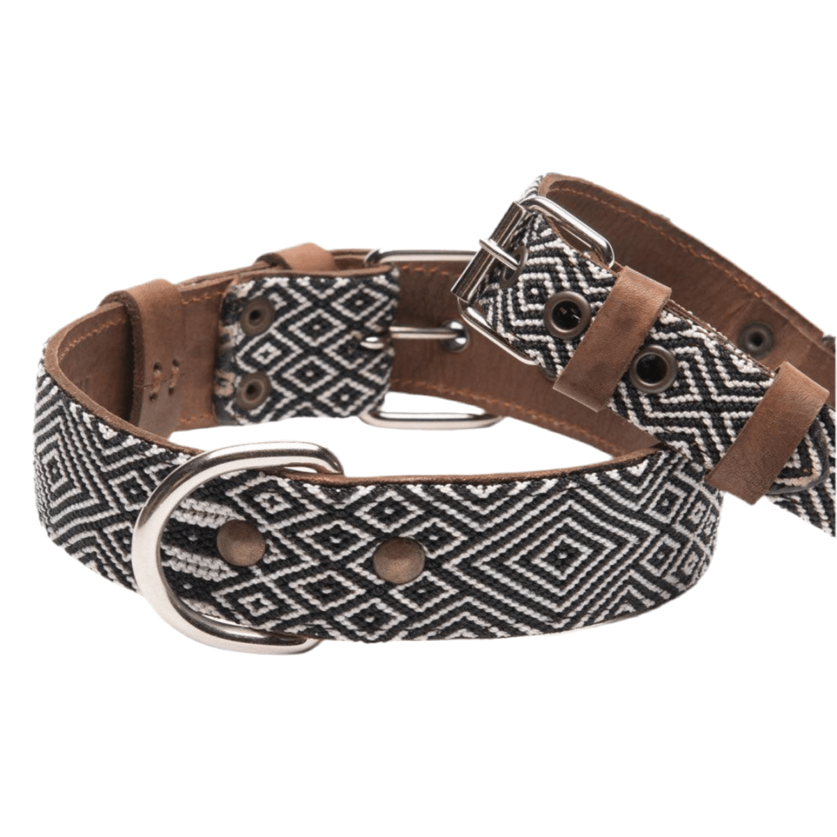 Collier pour chien mexicain, broderie complète montée sur cuir - Kasibe
