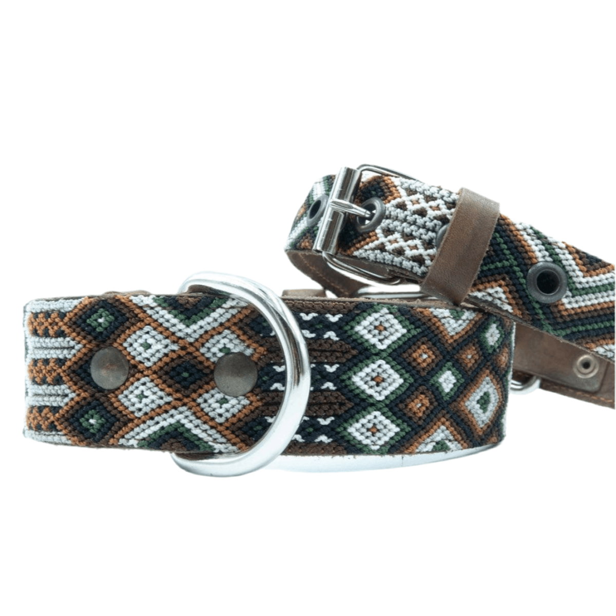 Collier pour chien mexicain, broderie complète montée sur cuir - Kasibe