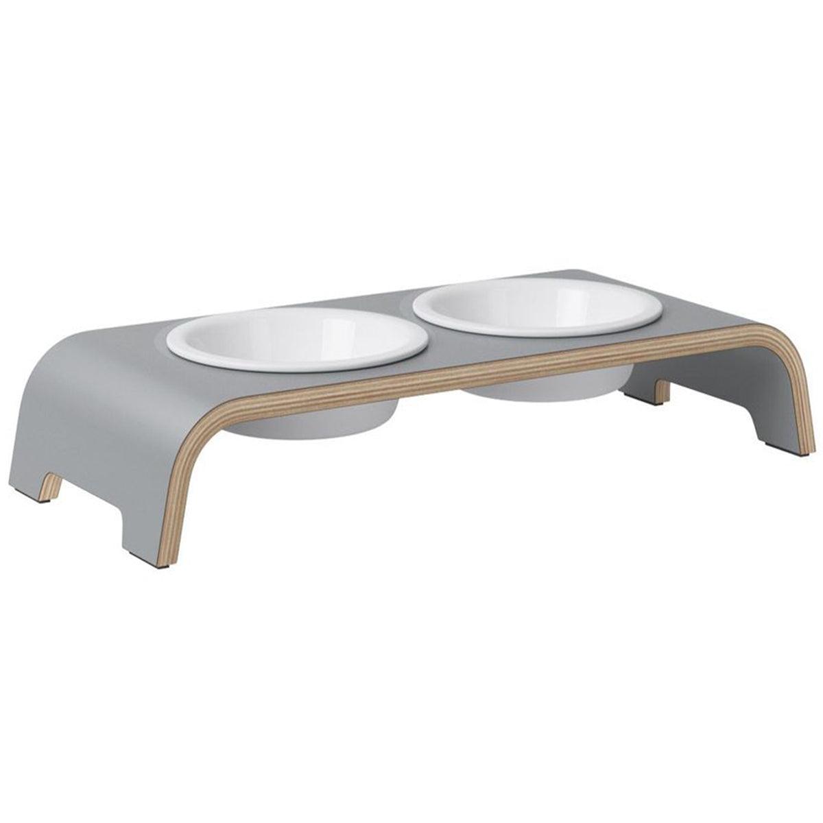 Gamelle pour chat surélevée catbar gris bol porcelaine - kasibe
