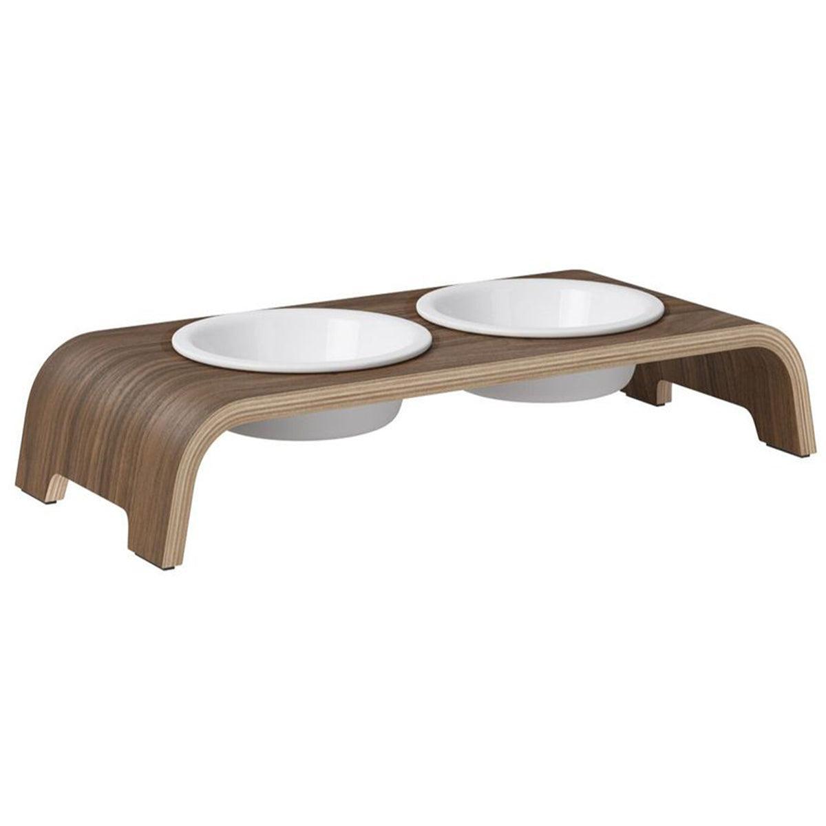 Gamelle pour chat surélevée catbar noyer bol porcelaine - kasibe