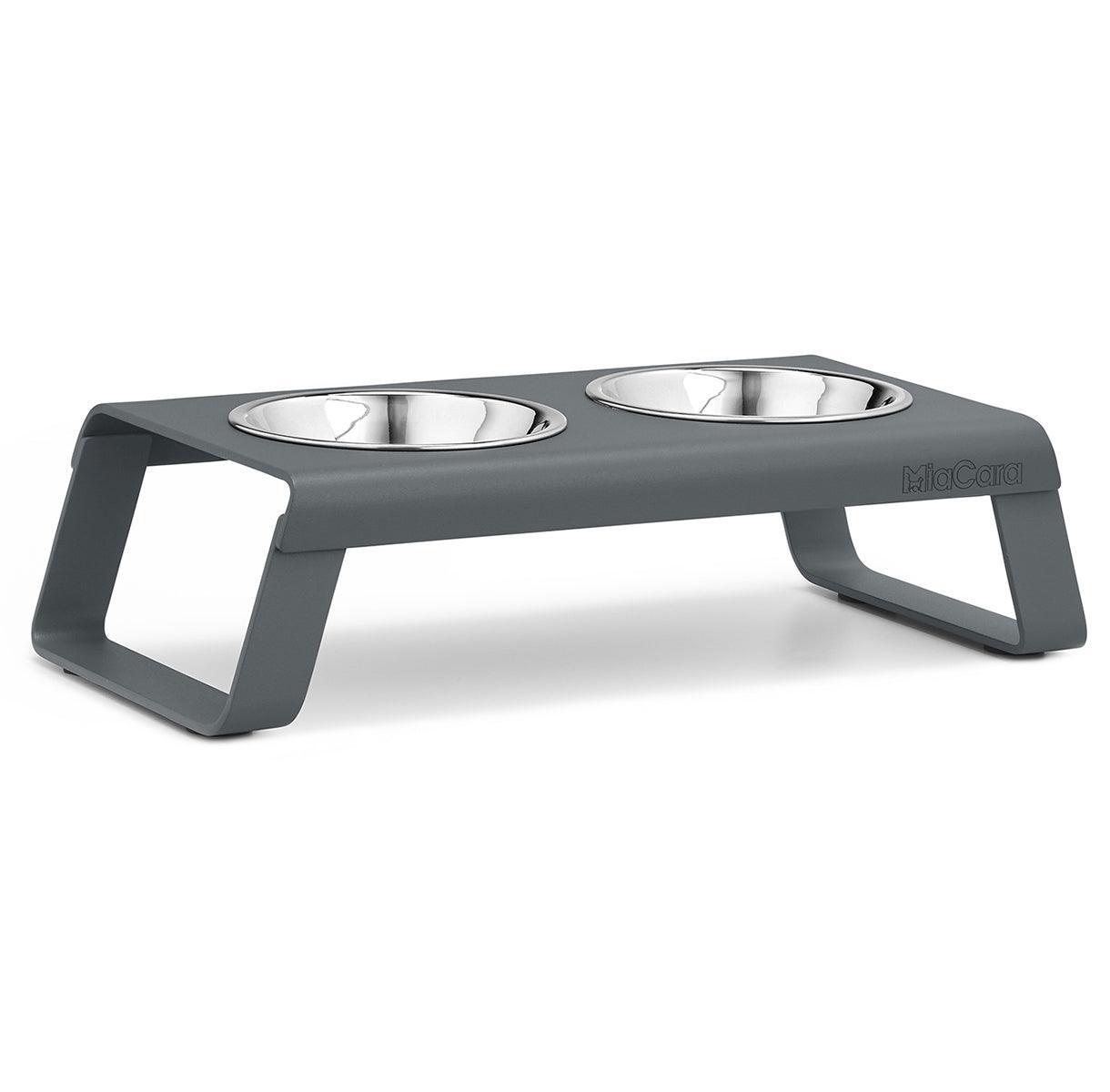 Gamelle surélevée pour chien aluminium bol acier taille S gris - kasibe