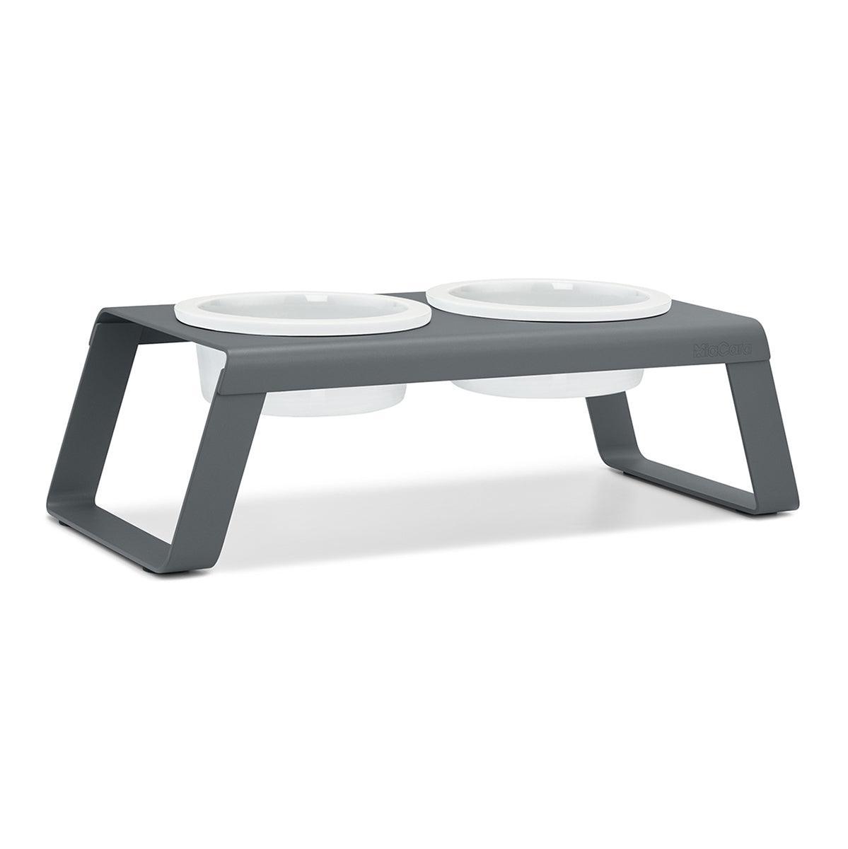 Gamelle surélevée pour chien aluminium bol porcelaine taille L gris - kasibe