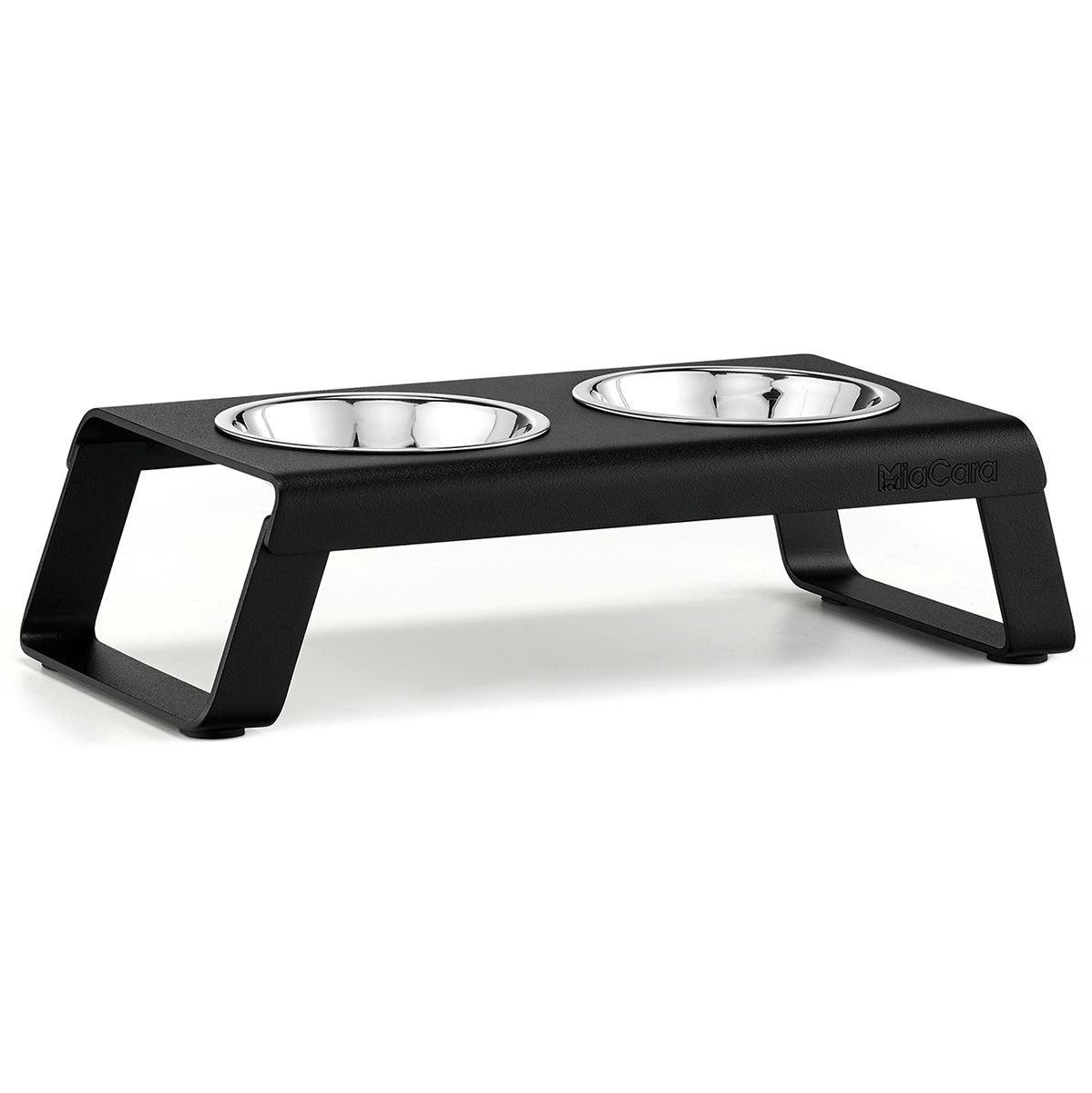 Gamelle surélevée pour chien aluminium bol acier taille S noire - kasibe