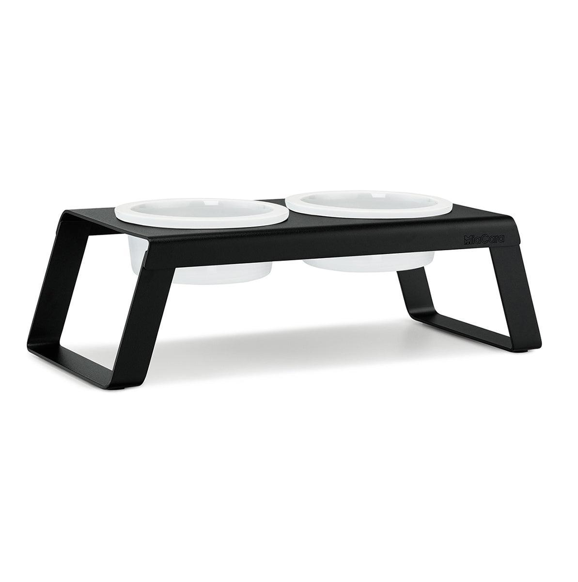 Gamelle surélevée pour chien aluminium bol porcelaine taille M noire - kasibe