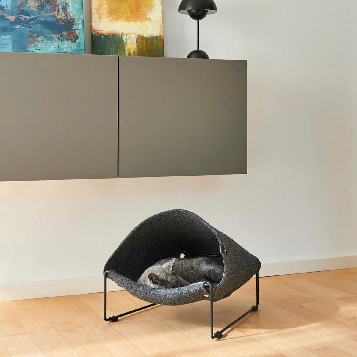 Grotte pour chat design noire - kasibe