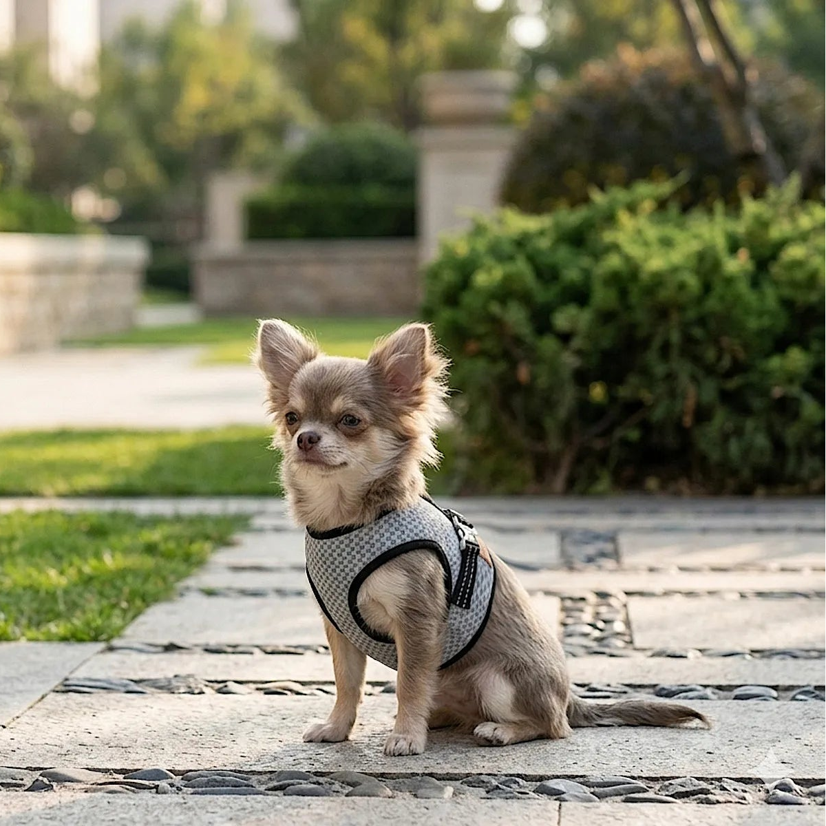 Harnais élégant pour chien gris - kasibe