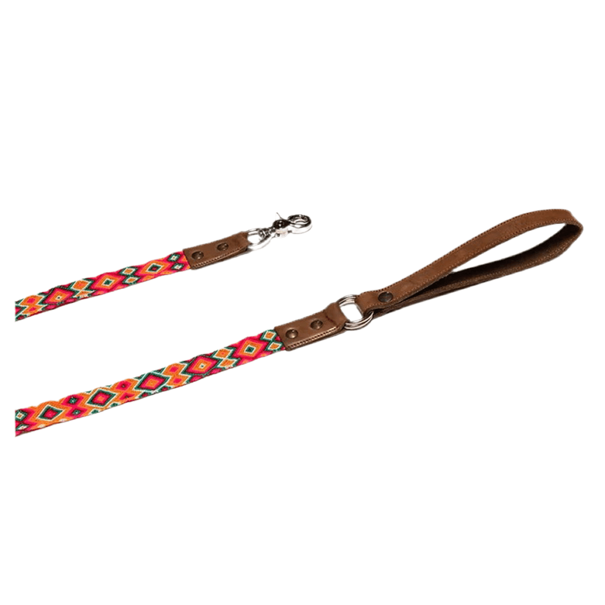 Laisse pour chien aux motifs mexicains brodée à la main