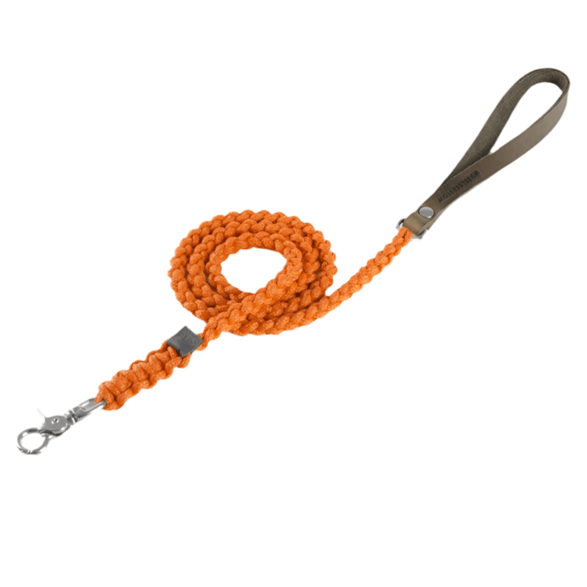laisse en corde pour chien orange raccord argent - kasibe