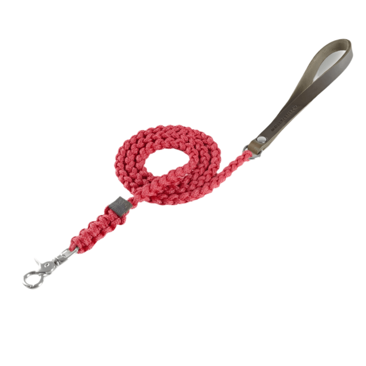 laisse en corde pour chien rose raccord argent - kasibe