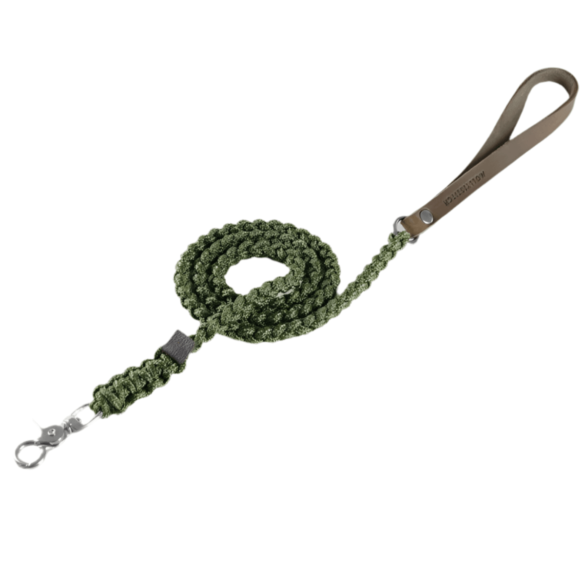 laisse en corde pour chien verte raccord argent - kasibe