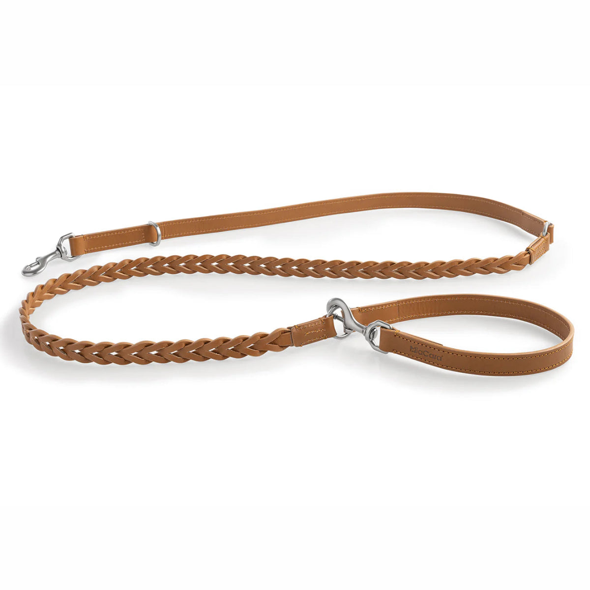 Laisse longue en cuir pour chien camel - kasibe