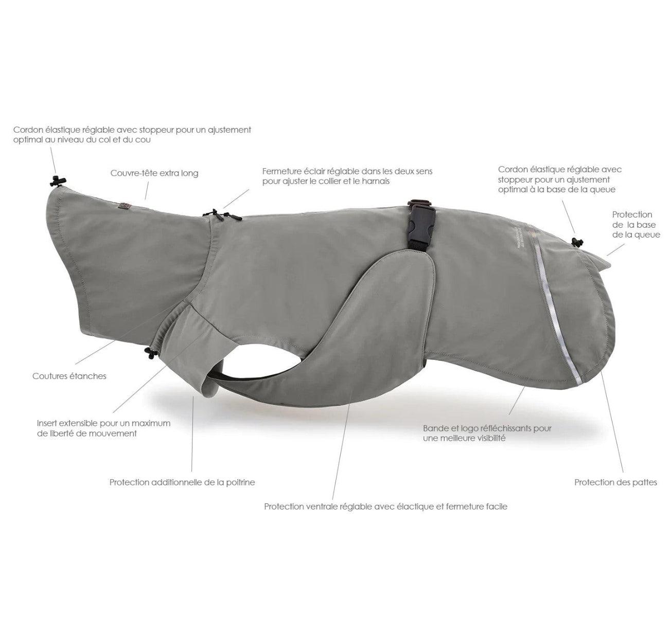 Manteau pour chien imperméable, parfait en cas de pluie : Valentina avantages - kasibe