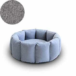 Bloom, un panier apaisant pour votre chat tout en velours gris clair coussin gris clair - kasibe