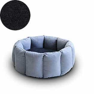 Bloom, un panier apaisant pour votre chat tout en velours gris clair coussin gris foncé - kasibe
