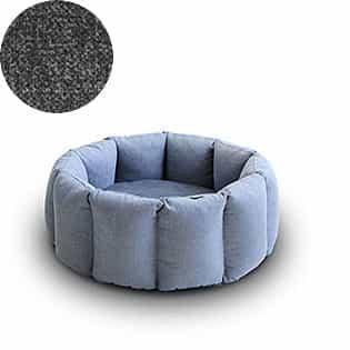 Bloom, un panier apaisant pour votre chat tout en velours gris clair coussin gris moyen - kasibe
