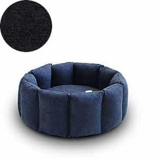 Bloom, un panier apaisant pour votre chat tout en velours gris foncé coussin gris foncé - kasibe