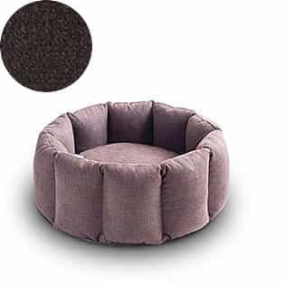 Bloom, un panier apaisant pour votre chat tout en velours marron coussin marron - kasibe