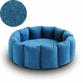 Bloom, un panier apaisant pour votre chat tout en velours pétrole coussin pétrole - kasibe