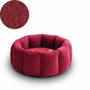 Bloom, un panier apaisant pour votre chat tout en velours rouge coussin rouge - kasibe