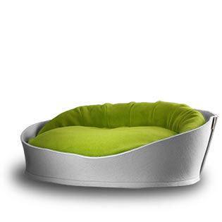 Arena, un panier pour chat très luxe gris coussin polaire vert - kasibe