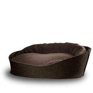 Arena, un panier pour chat très luxe marron coussin velours marron - kasibe