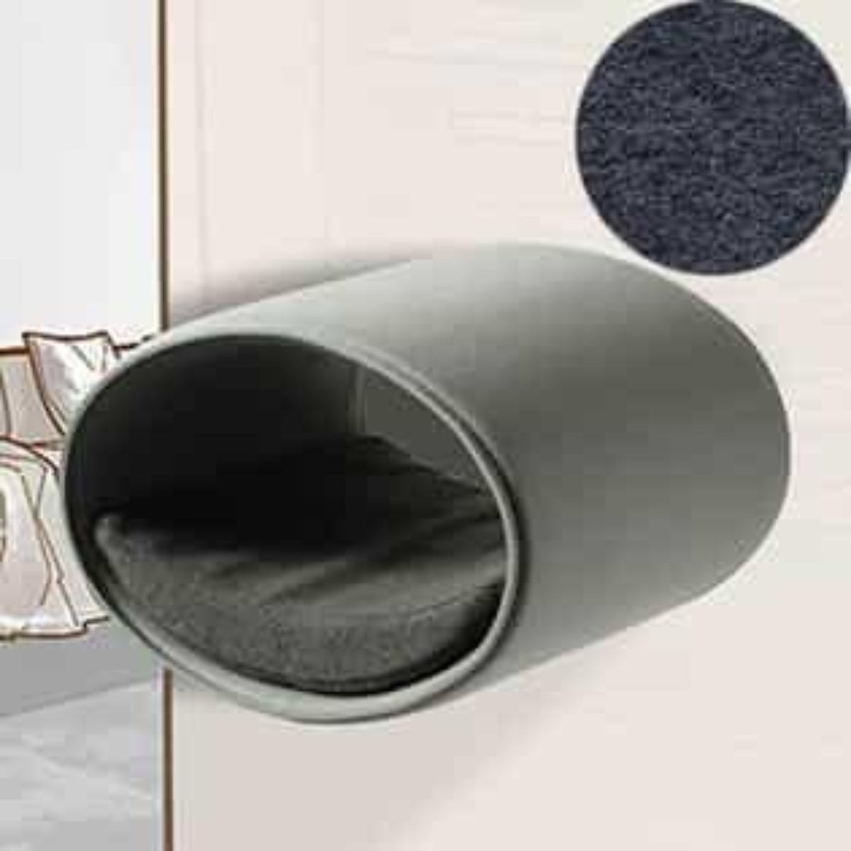 Panier mural pour chat, Rondo un support d'escalade en feutre gris clair polaire gris moyen - kasibe