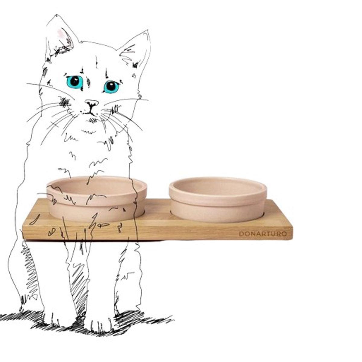 Porte gamelle pour chat - TECCA T - Kasibe