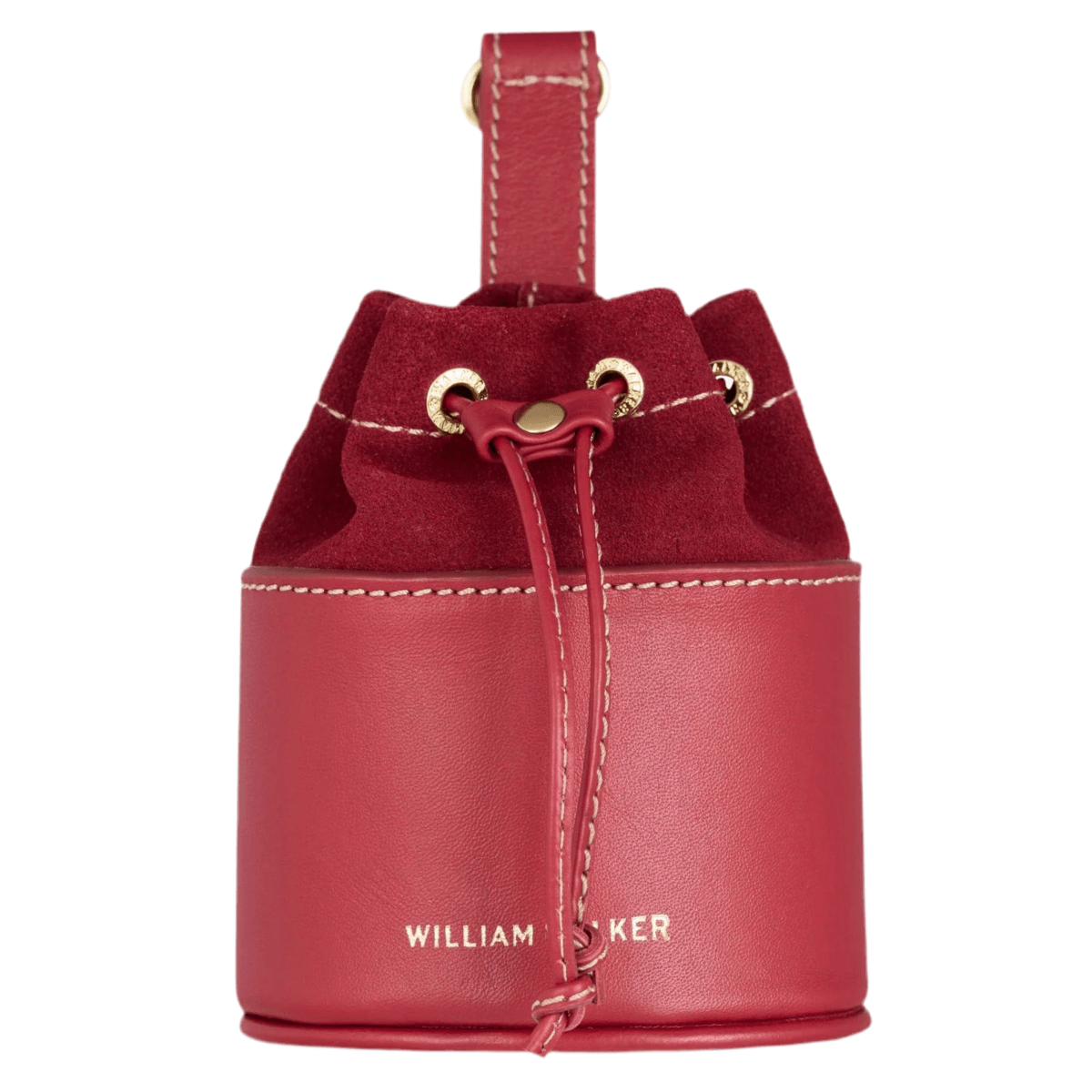 sac à friandises pour chien en cuir et daim rouge - kasibe