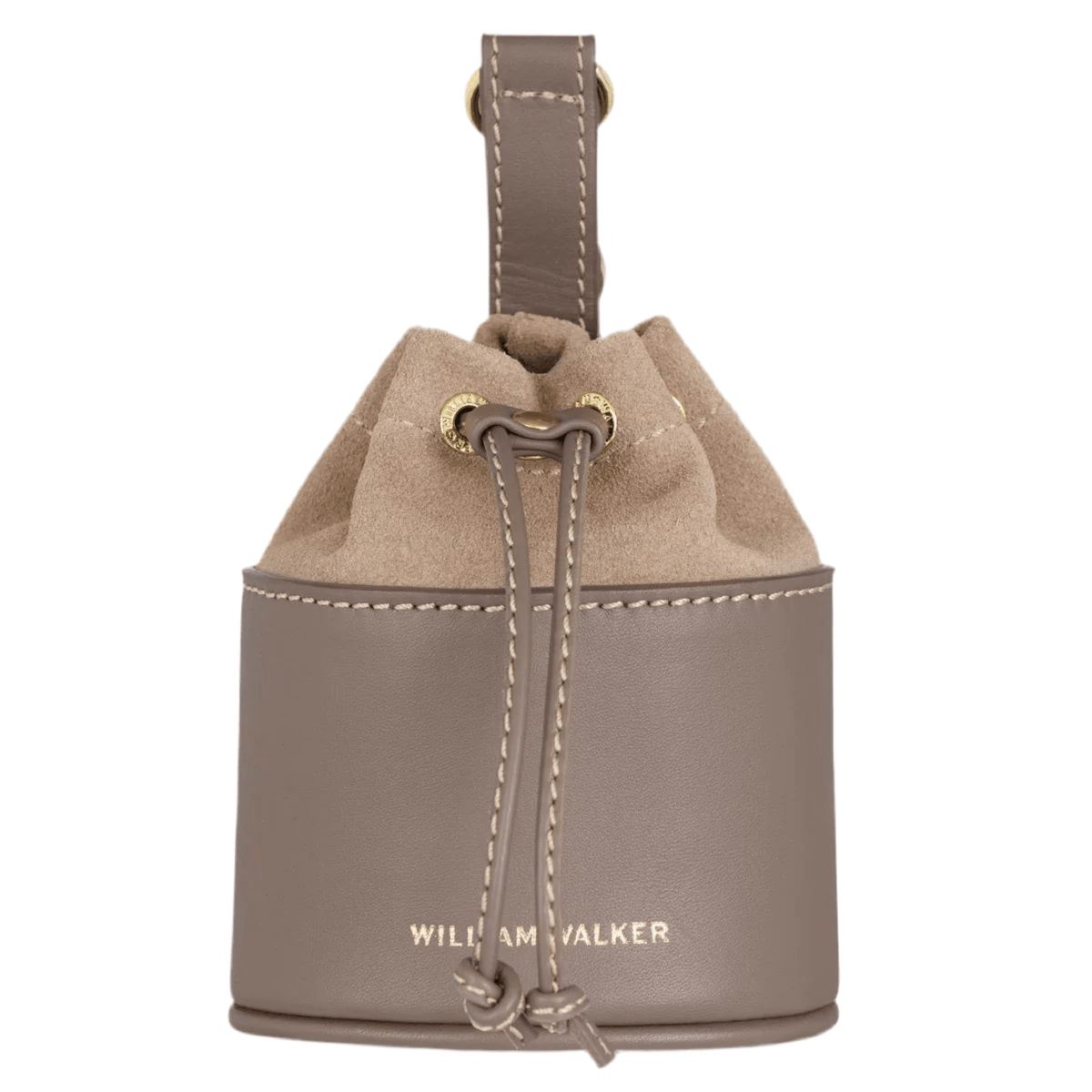 sac à friandises pour chien en cuir et daim taupe - kasibe