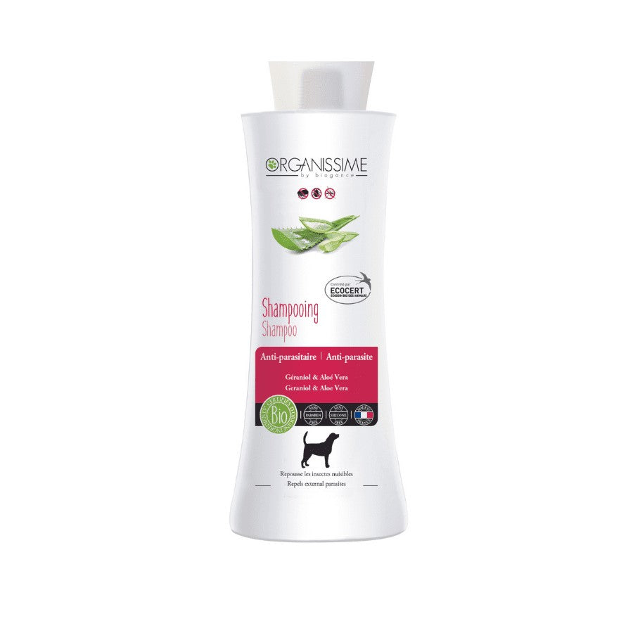 Shampoing antiparasitaire pour chien Organissime Ecocert - kasibe