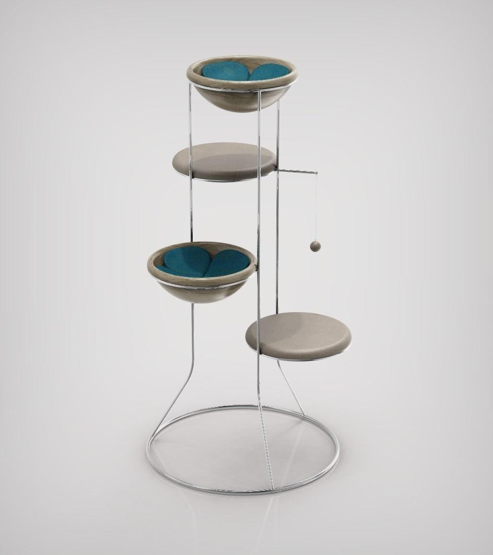Constellation, un arbre à chat en bois fabriqué par des artisans - Kasibe