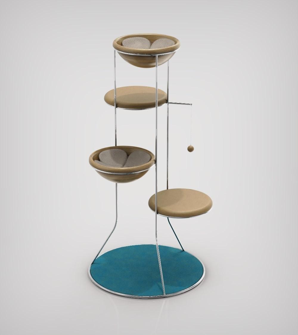 Constellation, un arbre à chat en bois fabriqué par des artisans - Kasibe