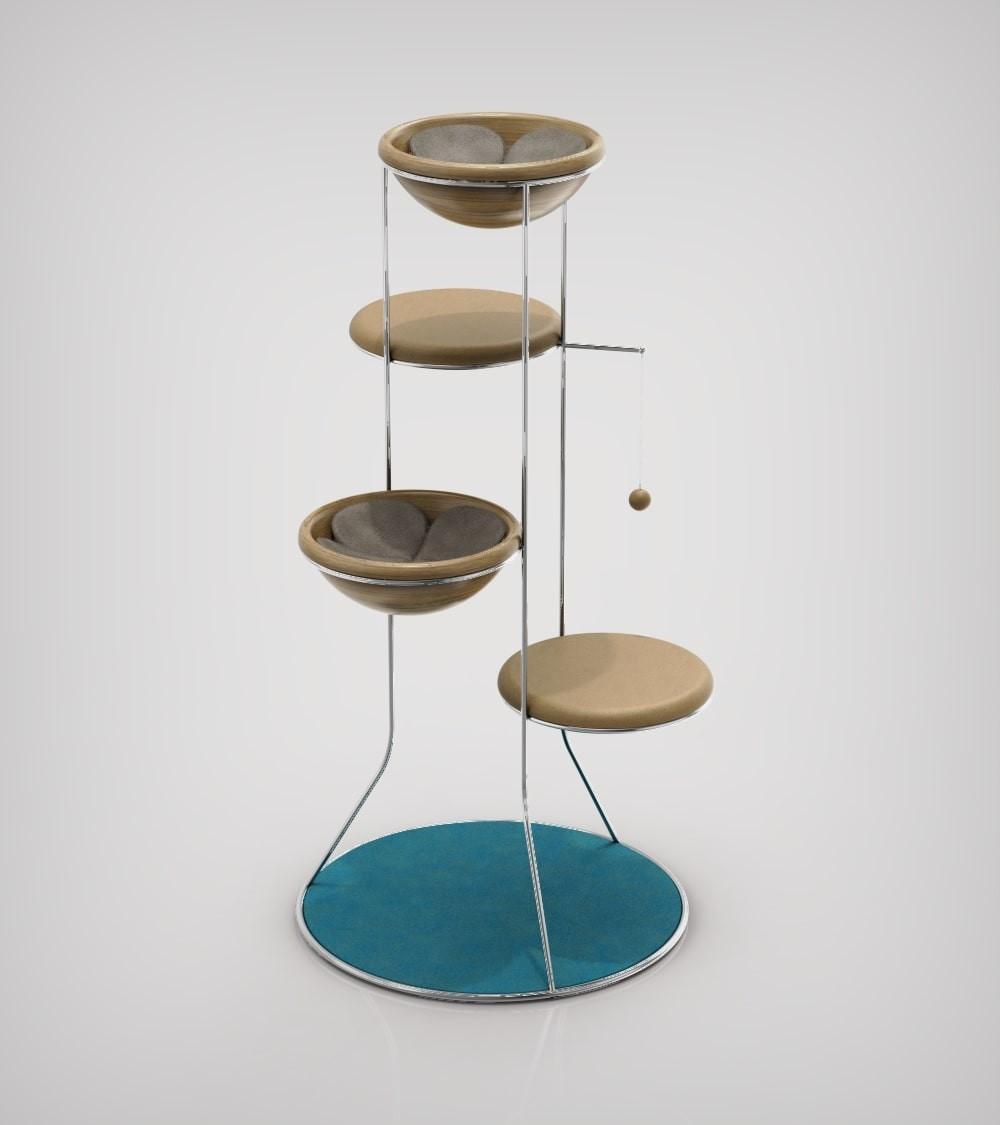 Constellation, un arbre à chat en bois fabriqué par des artisans - Kasibe