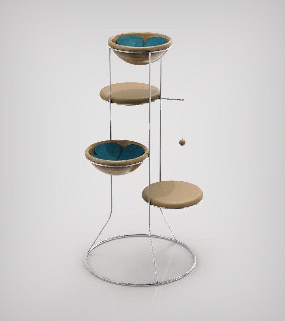 Constellation, un arbre à chat en bois fabriqué par des artisans - Kasibe