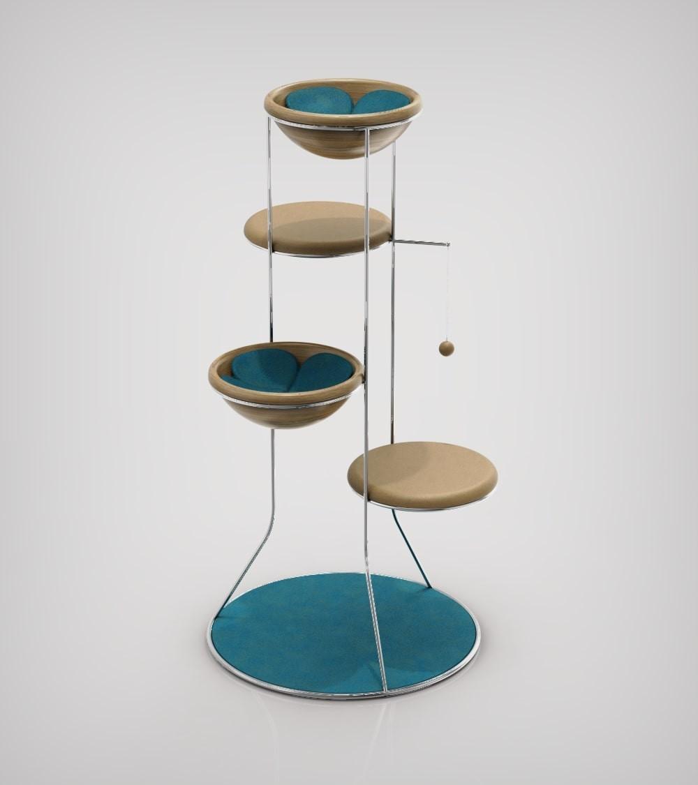Constellation, un arbre à chat en bois fabriqué par des artisans - Kasibe