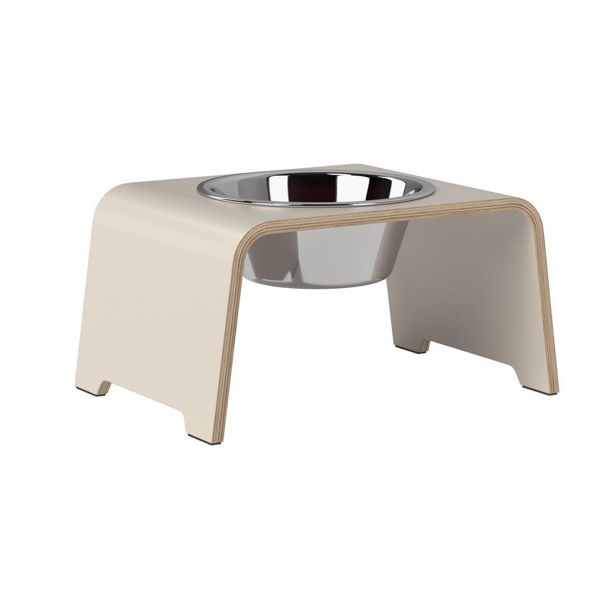 Gamelle design pour chien en bois dogBar single taille m cashmere bol acier - kasibe
