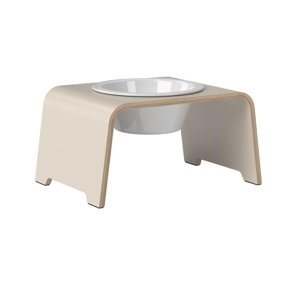 Gamelle design pour chien en bois dogBar single taille m cashmere bol porcelaine - kasibe