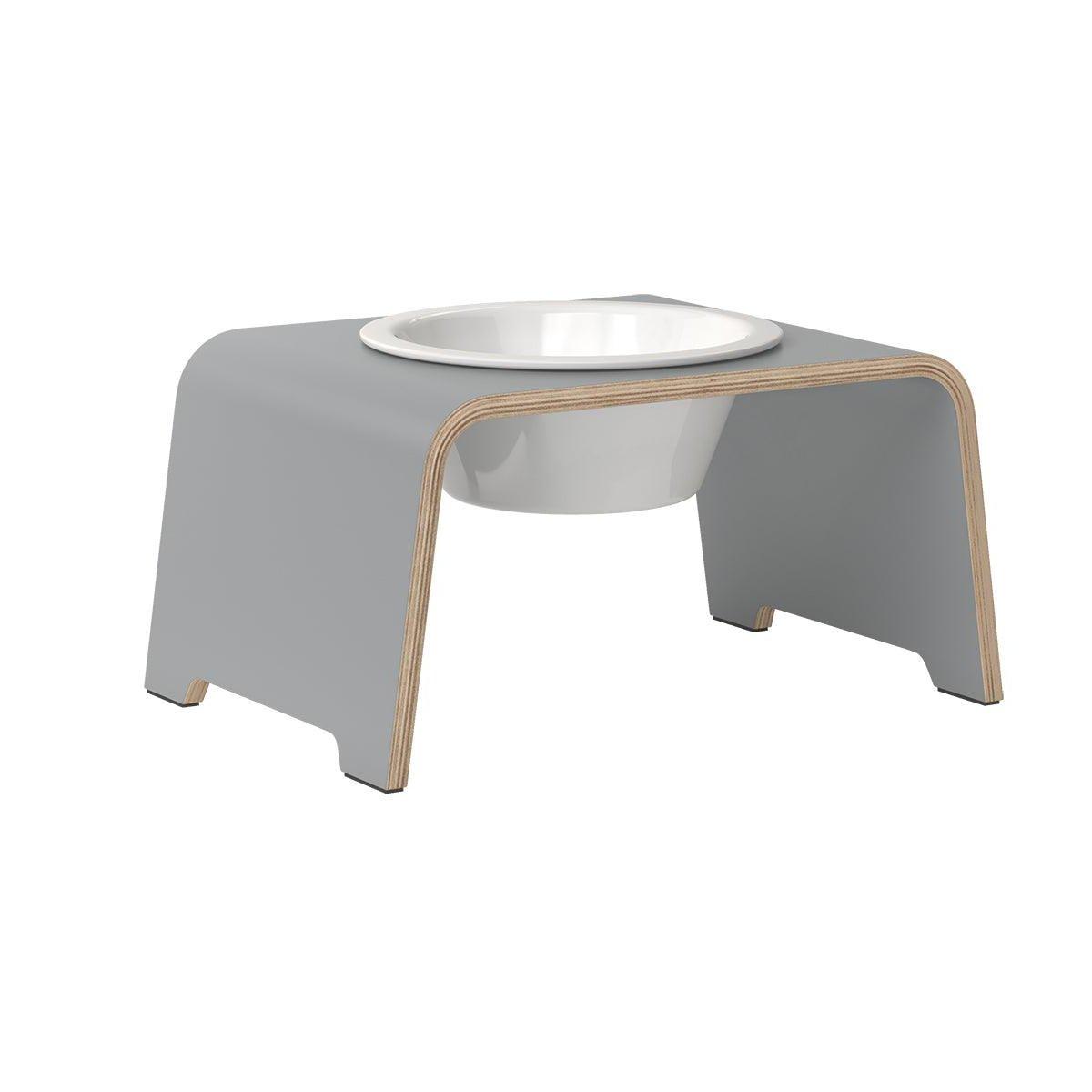 Gamelle design pour chien en bois dogBar single taille m gris bol porcelaine - kasibe