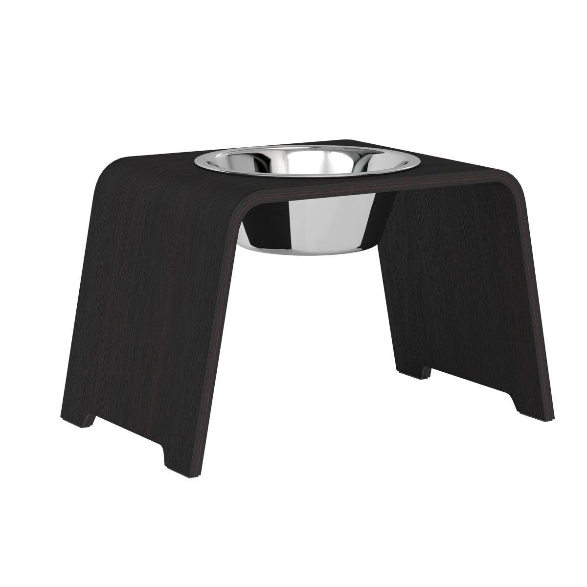 Gamelle design pour chien en bois dogBar single taille ml chêne foncé bol acier - kasibe