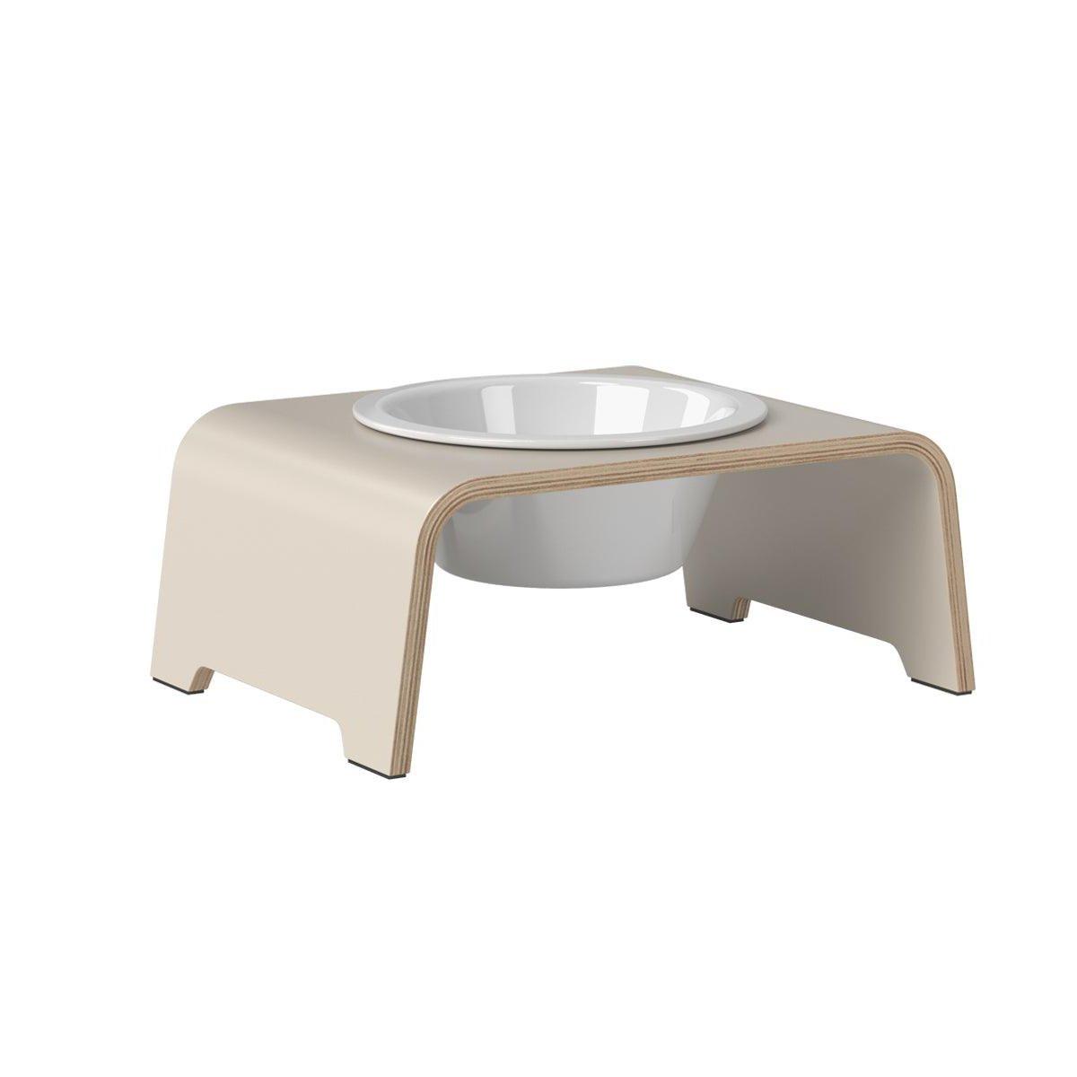 Gamelle design pour chien en bois dogBar single taille ms cashmere bol porcelaine - kasibe