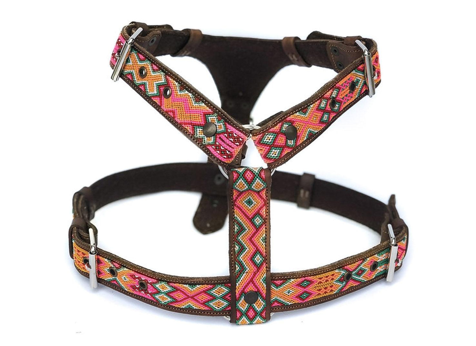 Harnais en Y pour chien mexicain brodé à la main - Kasibe