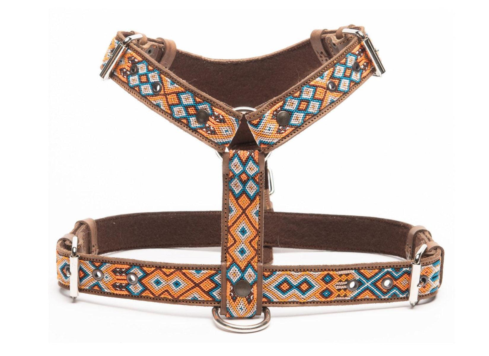 Harnais en Y pour chien mexicain brodé à la main - Kasibe