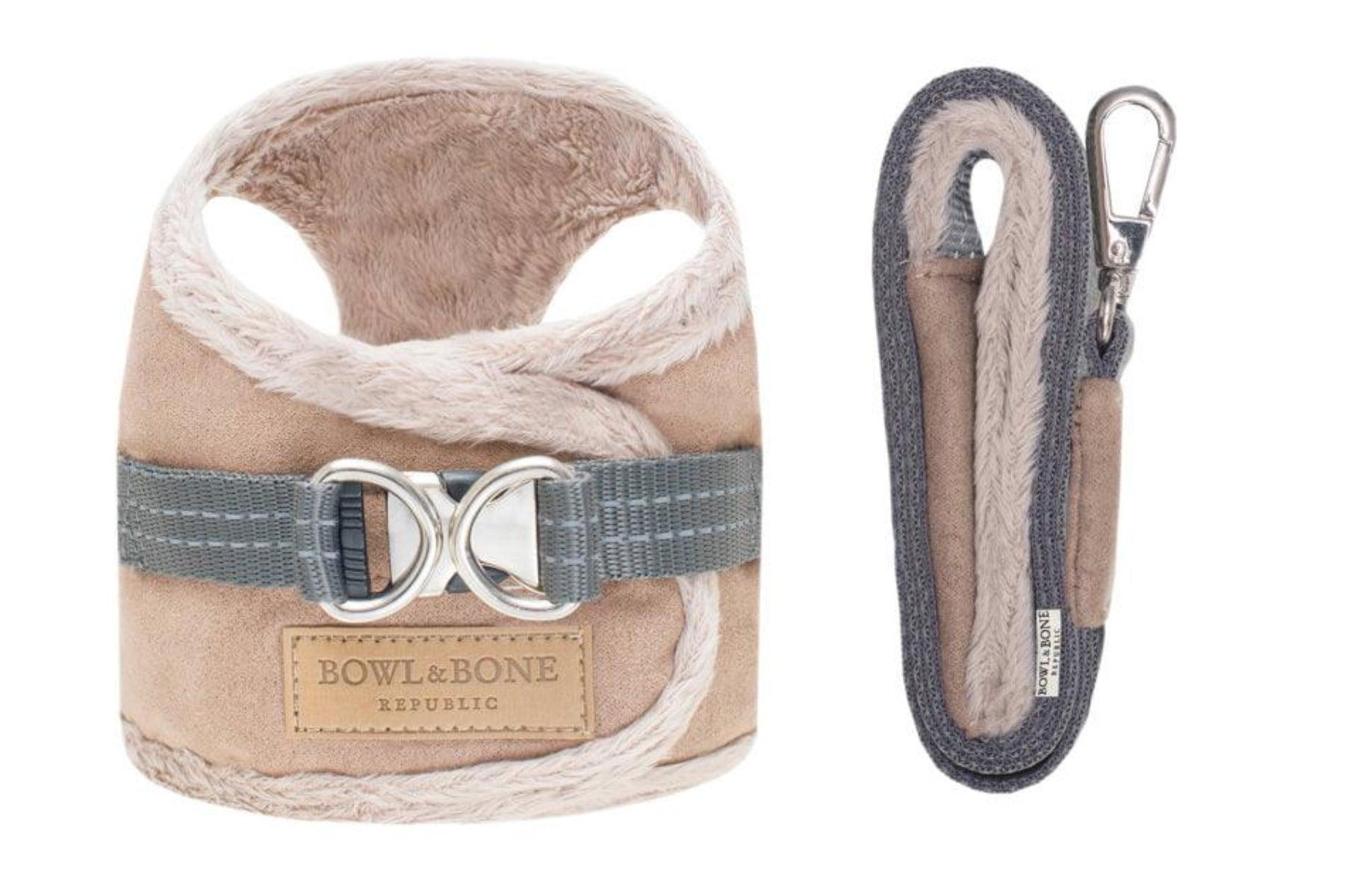 Harnais confort pour chien doublé en fourrure Yeti marron - kasibe