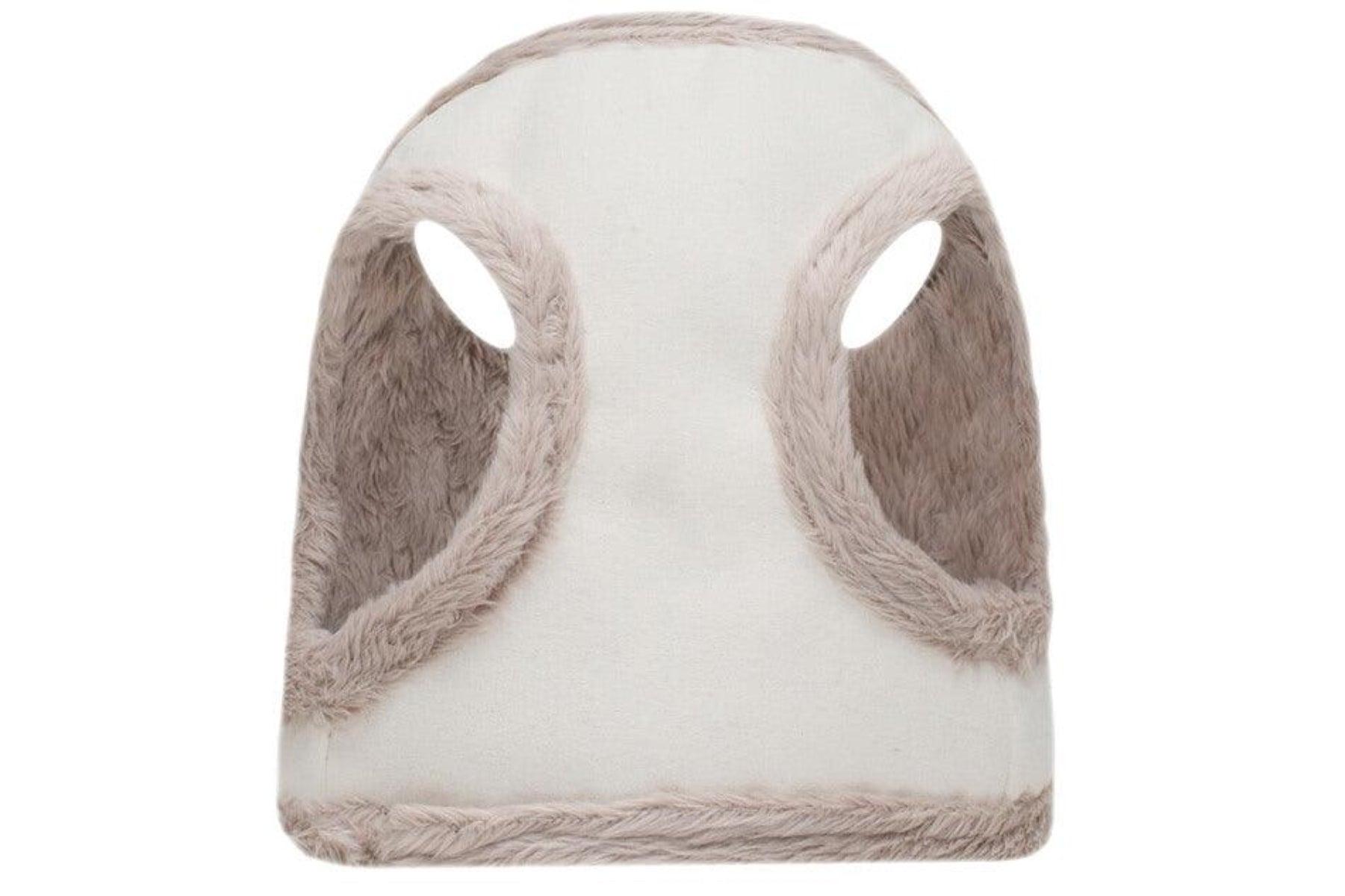 Harnais confort pour chien doublé en fourrure Yeti creme dessous - kasibe
